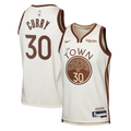 Golden State Warriors Stephen Curry Nike Youth Swingman Finished Badge Player Jersey - City Edition - Tan
