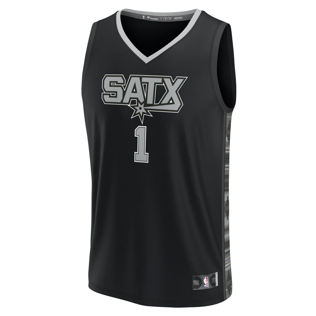 San Antonio Spurs Victor Wembanyama Fanatics Youth Fast Break Player Jersey - Statement Edition - Black