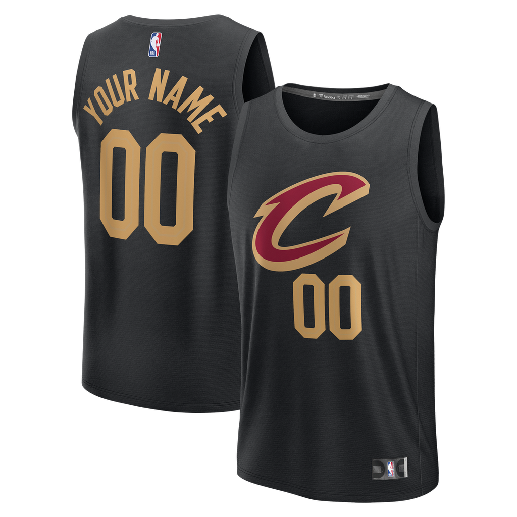 Cleveland Cavaliers Fanatics Youth Fast Break Custom Jersey - Statement Edition - Black