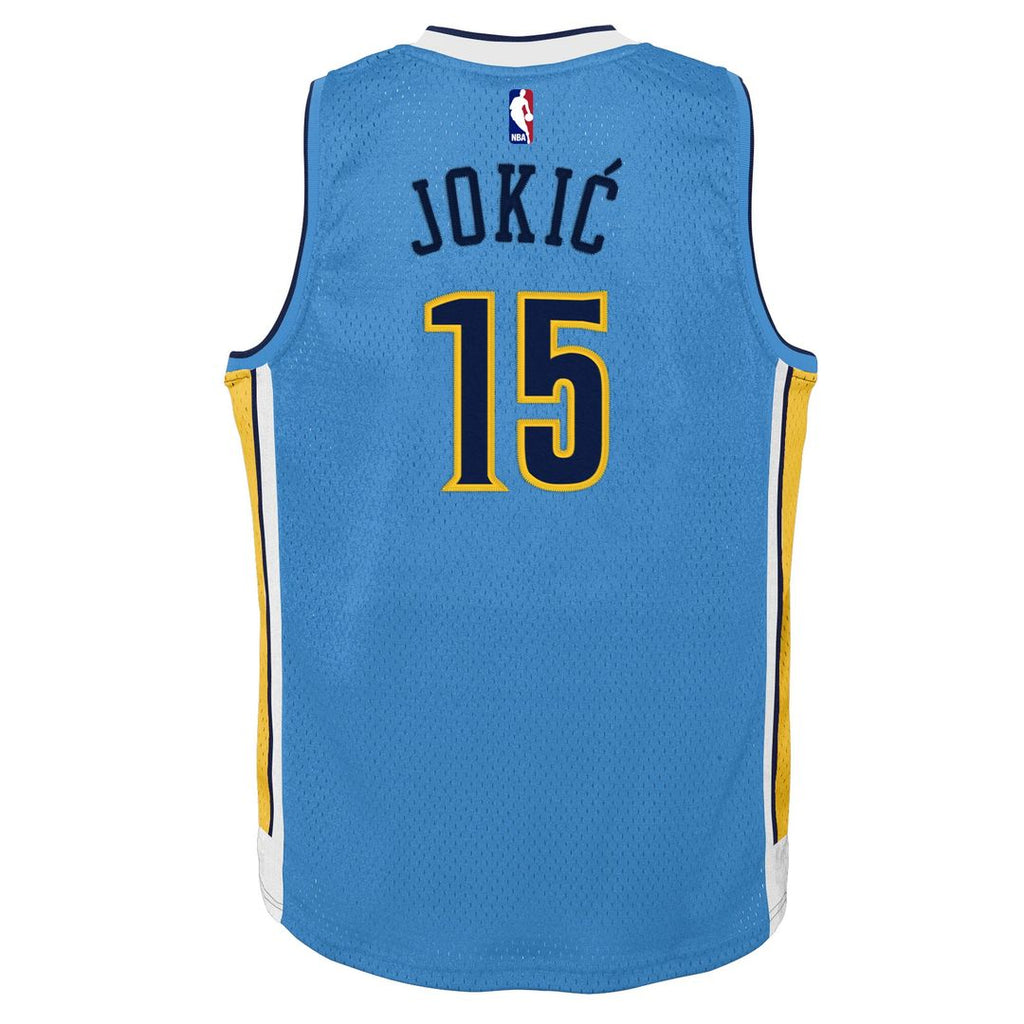 Denver Nuggets Nikola Jokic Mitchell & Ness Youth 2016/17 Hardwood Classics Swingman Jersey - Light Blue