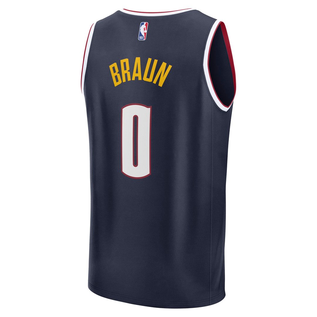 Denver Nuggets Christian Braun Fanatics Fast Break Replica Player Jersey - Icon Edition - Navy