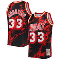 Miami Heat Alonzo Mourning Mitchell & Ness 1996/97 Hardwood Classics Marble Swingman Jersey - Black