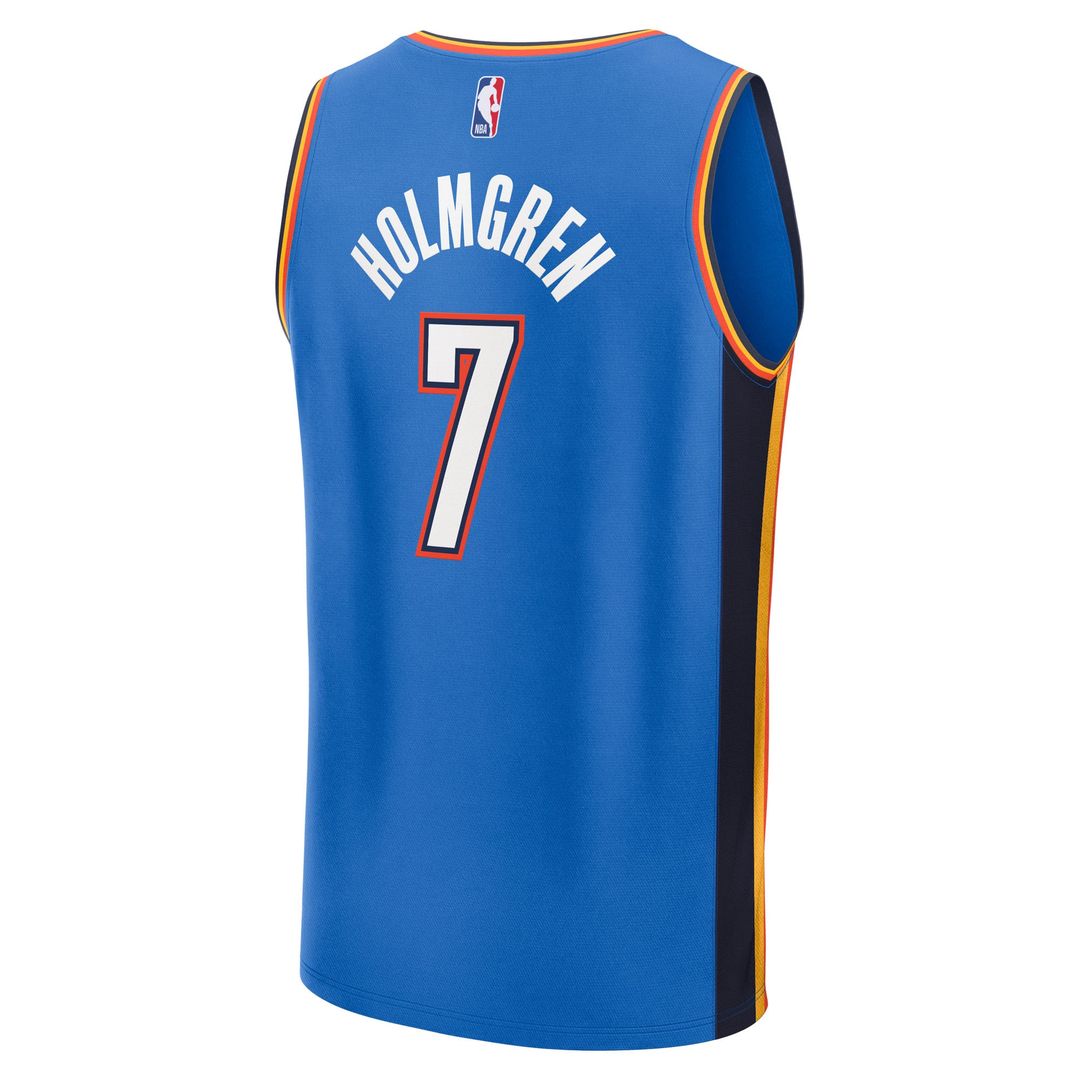 Oklahoma City Thunder Chet Holmgren Fanatics Youth 2025 NBA Finals Champions Fast Break Replica Player Jersey - Blue - Icon Edition