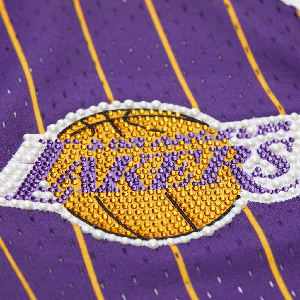 Los Angeles Lakers Mitchell & Ness x DANNIJO Women's Fashion Baseball Jersey - Purple