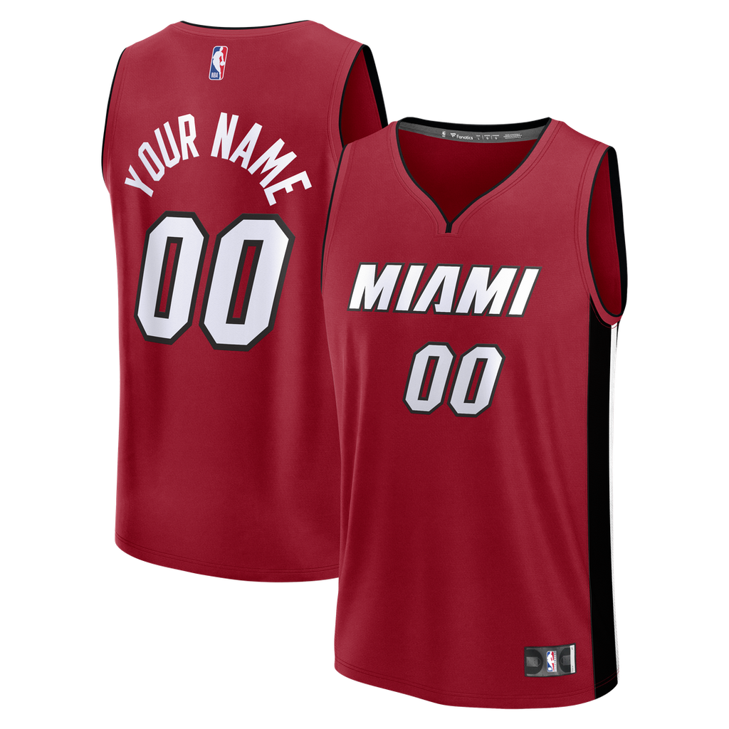 Miami Heat Fanatics Fast Break Custom Jersey - Icon Edition - Red