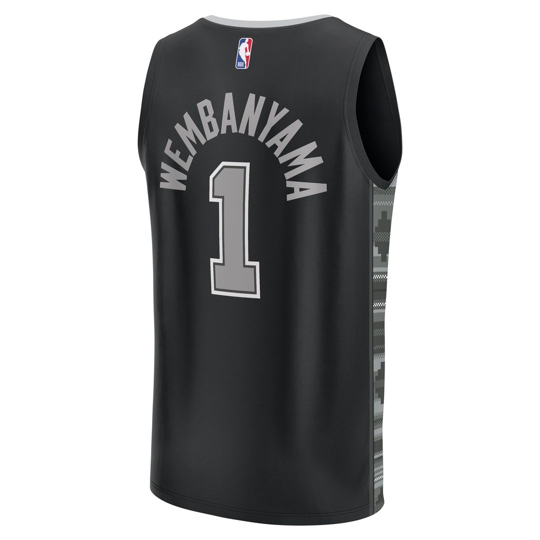 San Antonio Spurs Victor Wembanyama Fanatics Fast Break Player Jersey - Statement Edition - Black