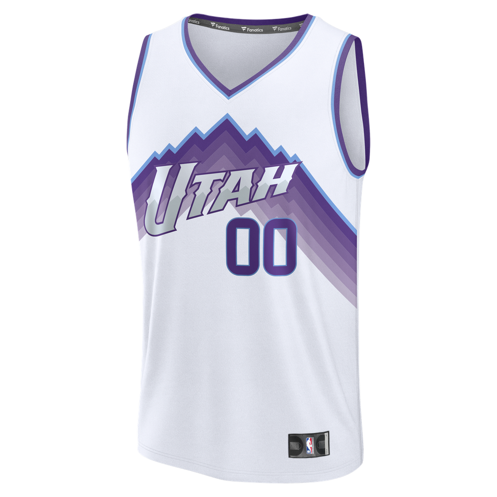 Utah Jazz Fanatics Fast Break Replica Custom Jersey - White - Association Edition