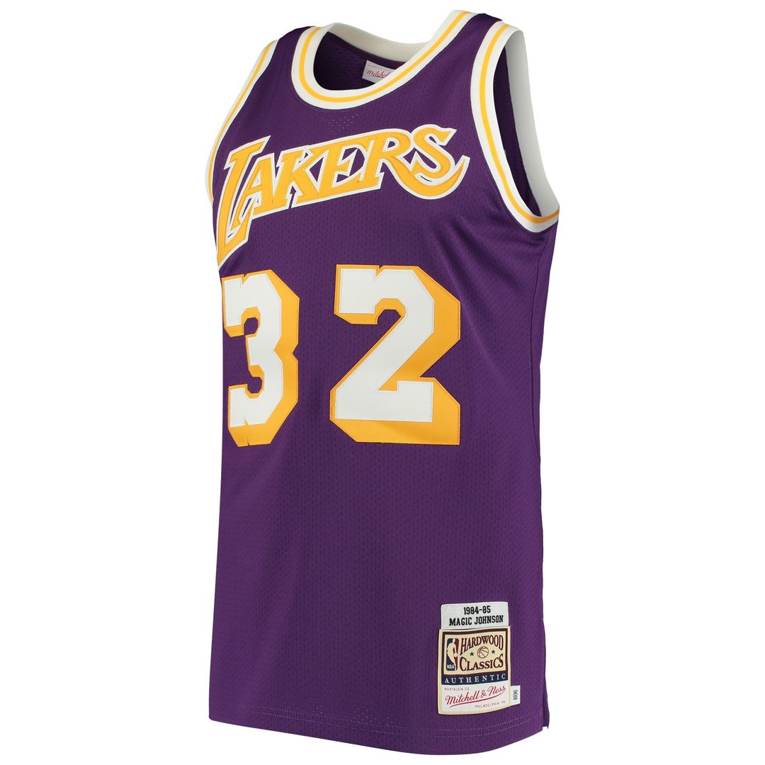 Los Angeles Lakers Magic Johnson Mitchell & Ness 1984/85 Hardwood Classics Authentic Jersey - Purple
