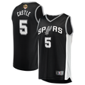 San Antonio Spurs Stephon Castle Fanatics 2026 NBA Finals Patch Fast Break Jersey - Icon Edition - Black