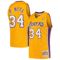 Los Angeles Lakers Shaquille O'Neal Mitchell & Ness Hardwood Classics Swingman Jersey - Gold