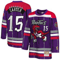 Toronto Raptors Vince Carter Mitchell & Ness Youth Maxxed Out 2.0 Fashion Hockey Jersey - Purple