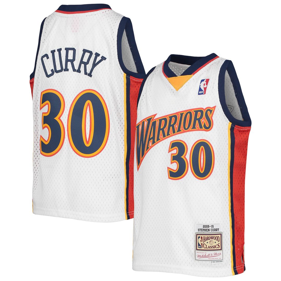 Golden State Warriors Stephen Curry Mitchell & Ness Youth 2009 - 10 Hardwood Classics Swingman Throwback Jersey - Navy