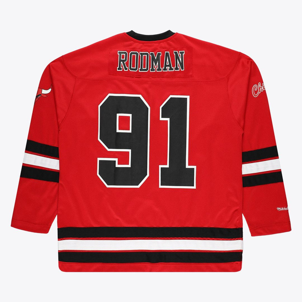Chicago Bulls Dennis Rodman Mitchell & Ness Big & Tall NBA Hockey Jersey - Red