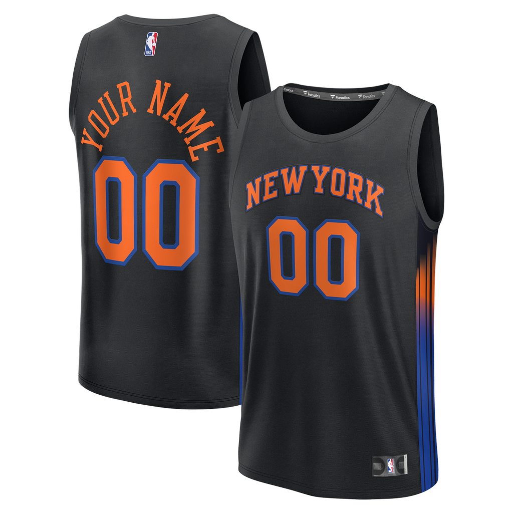 New York Knicks Fanatics Youth Fast Break Custom Jersey - Statement Edition - Black
