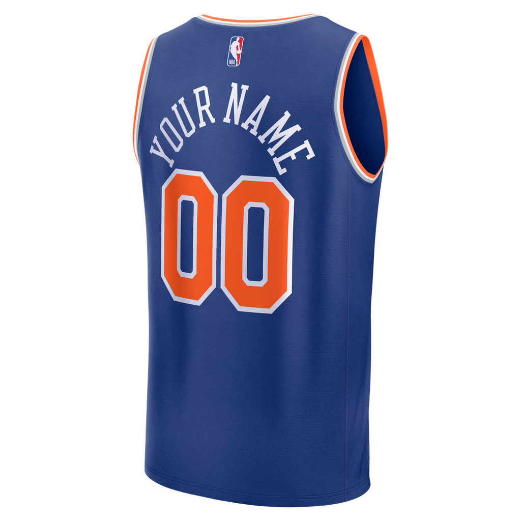 New York Knicks Fanatics Youth 2026 NBA Finals Fast Break Custom Jersey - Icon Edition - Blue