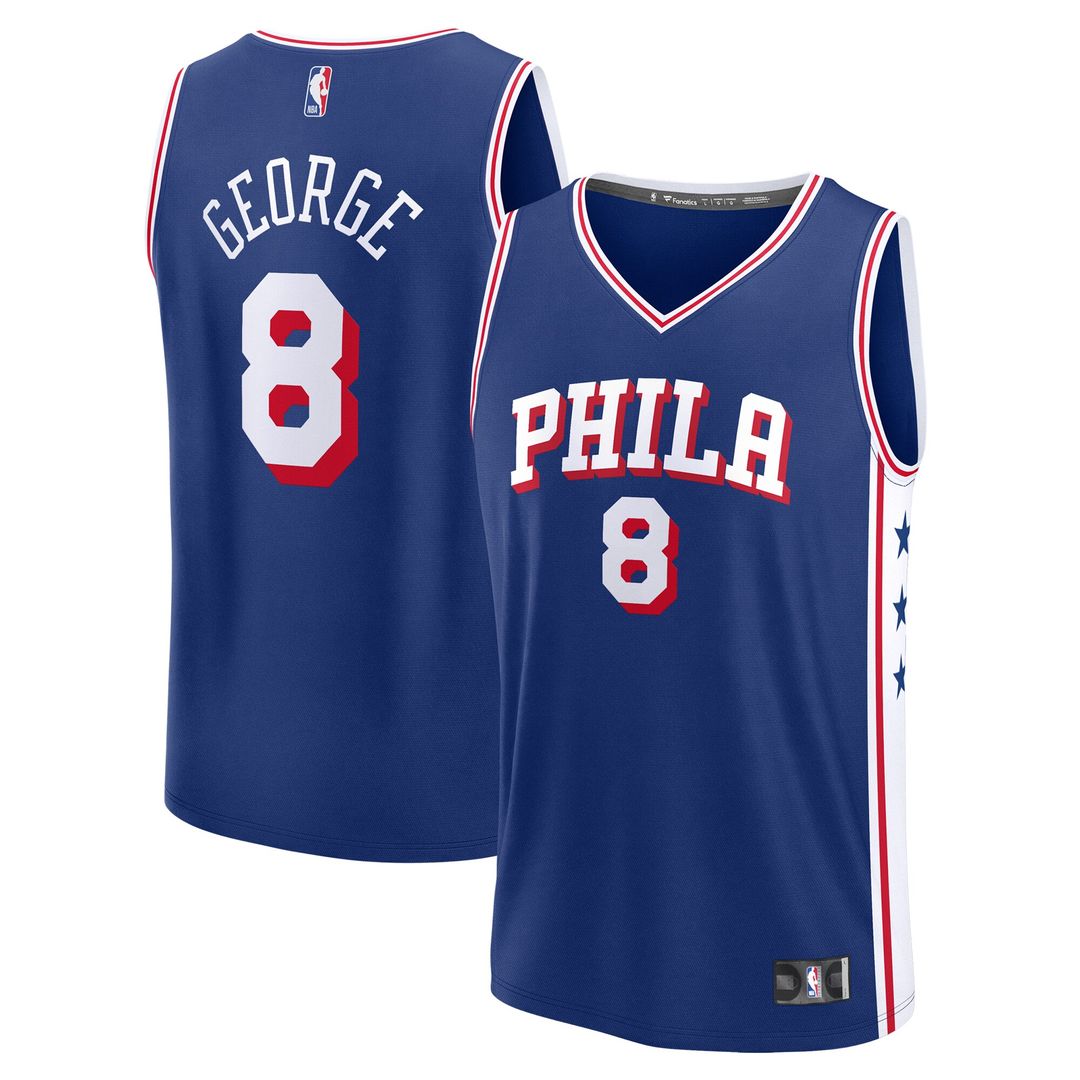 Philadelphia 76ers Paul George Fanatics Fast Break Replica Player Jersey - Icon Edition - Royal