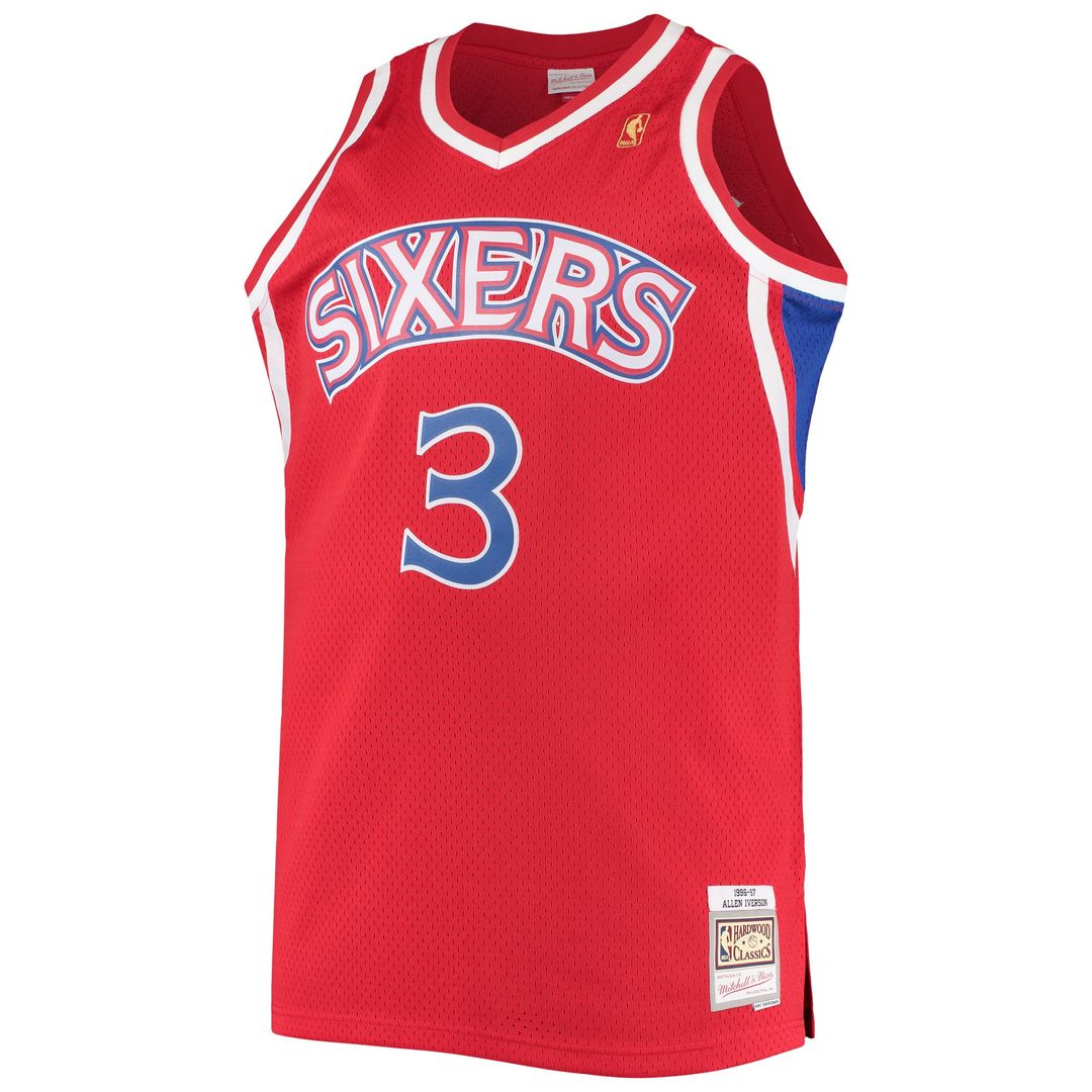 Philadelphia 76ers Allen Iverson Mitchell & Ness 1996/97 Big & Tall Hardwood Classics Swingman Jersey - Royal