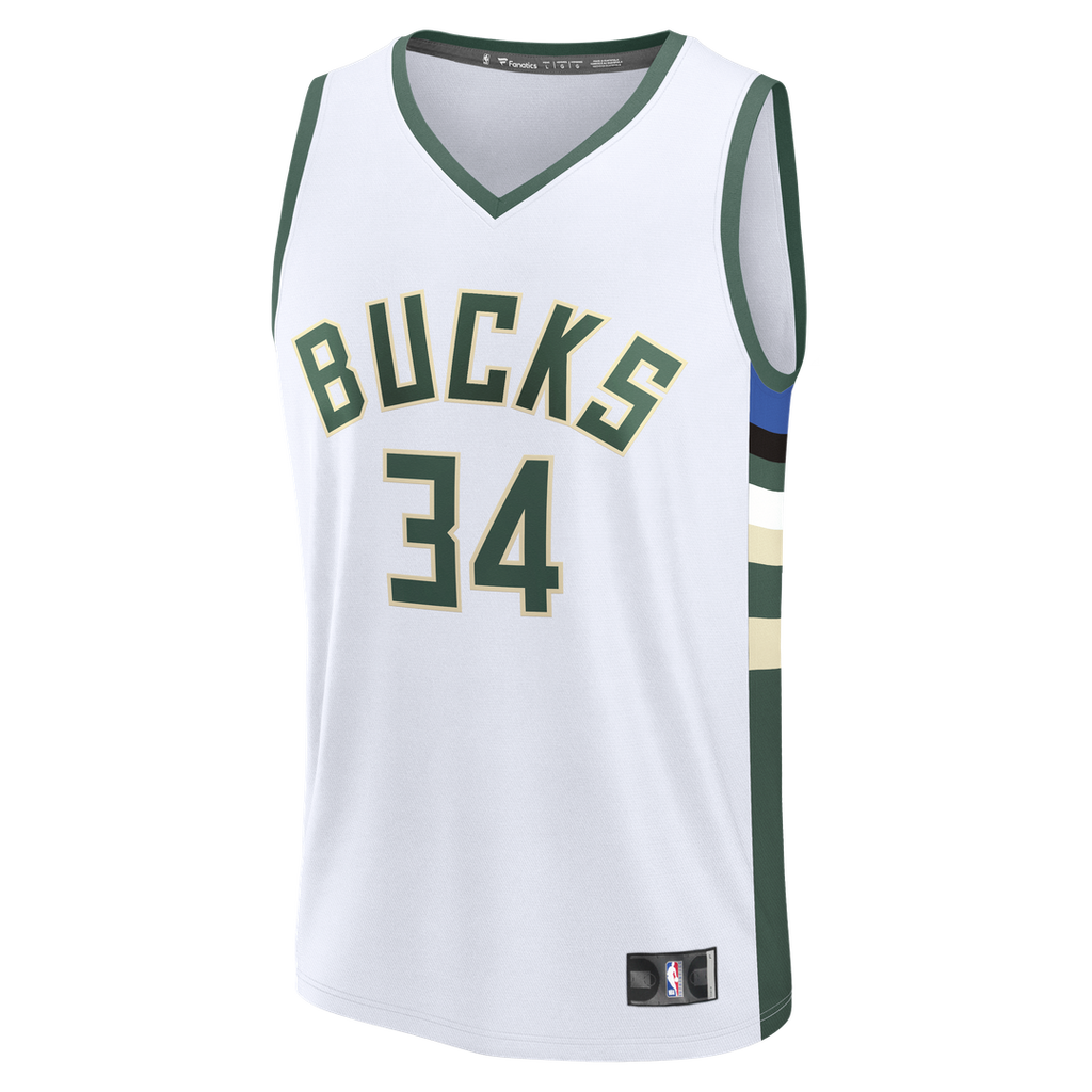 Milwaukee Bucks Giannis Antetokounmpo Fanatics Fast Break Replica Player Jersey - Association Edition - White