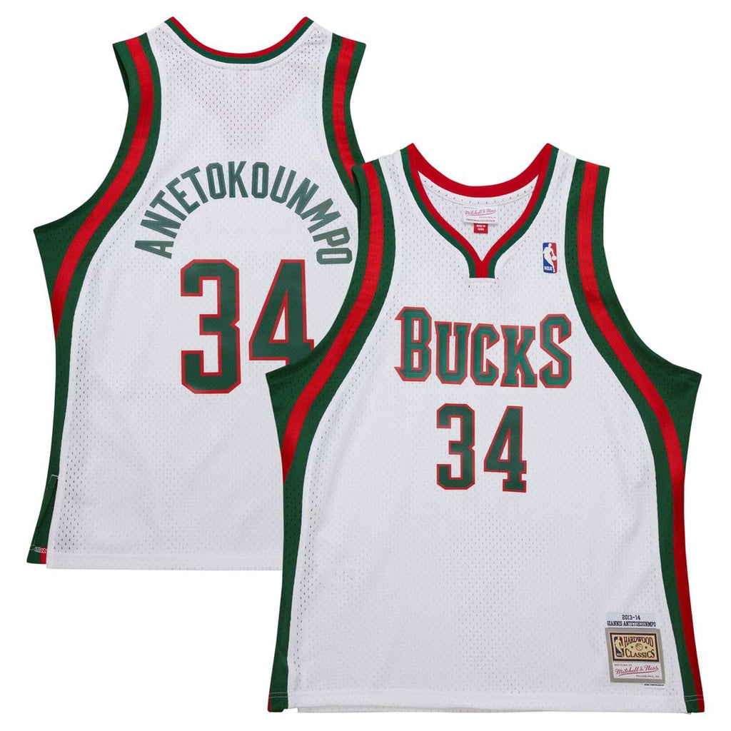 Milwaukee Bucks Giannis Antetokounmpo Mitchell & Ness 2013/14 Hardwood Classics Swingman Jersey - White