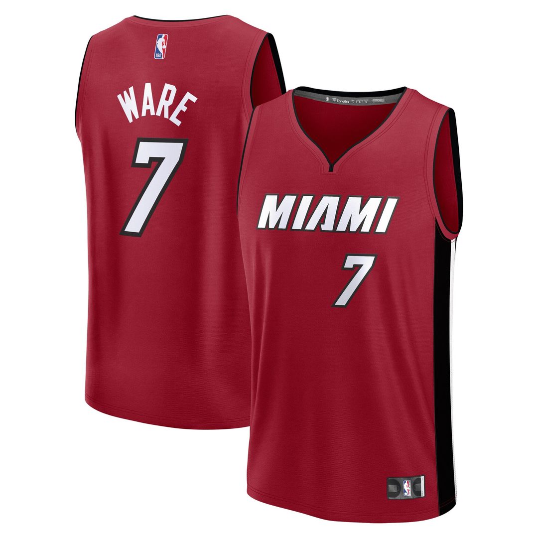 Miami Heat Kel'el Ware Fanatics Youth Fast Break Player Jersey - Statement Edition - Red