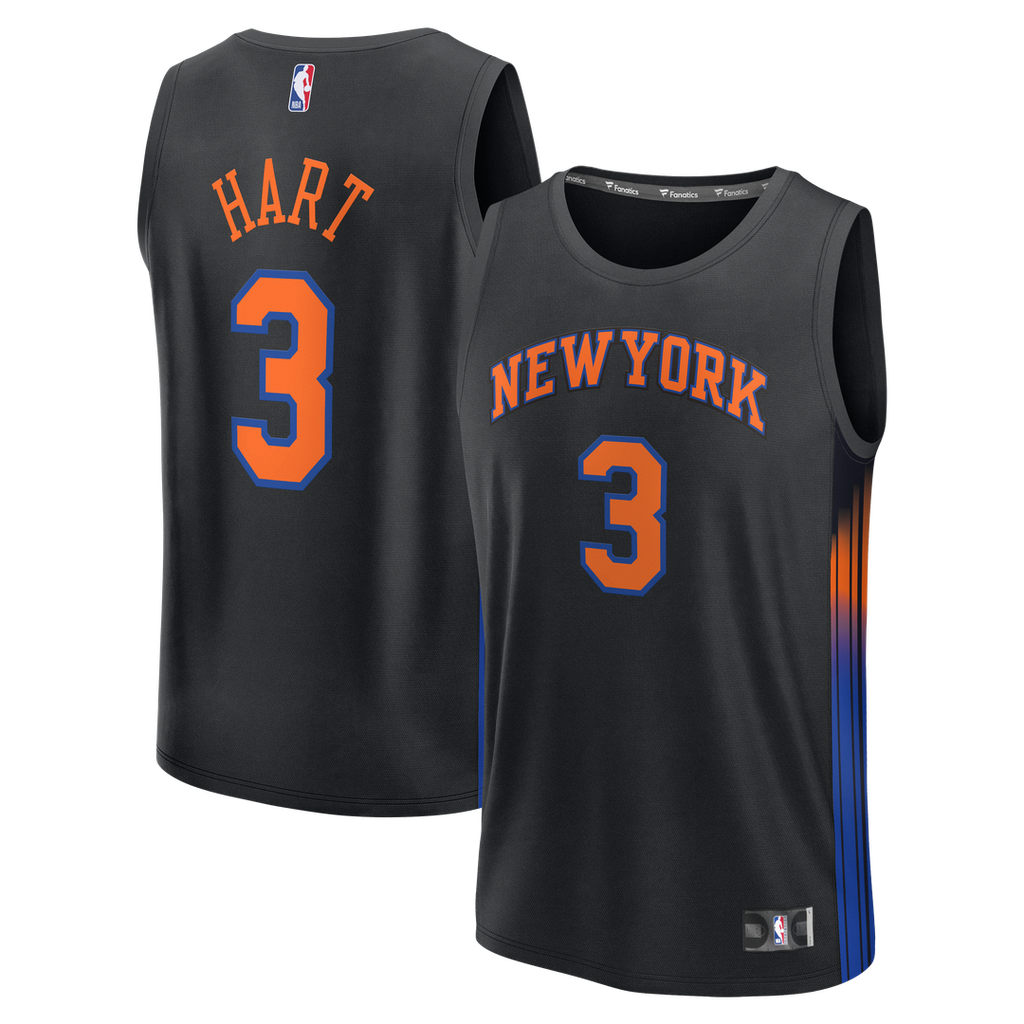 New York Knicks Josh Hart Fanatics Youth Fast Break Jersey - Statement Edition - Black