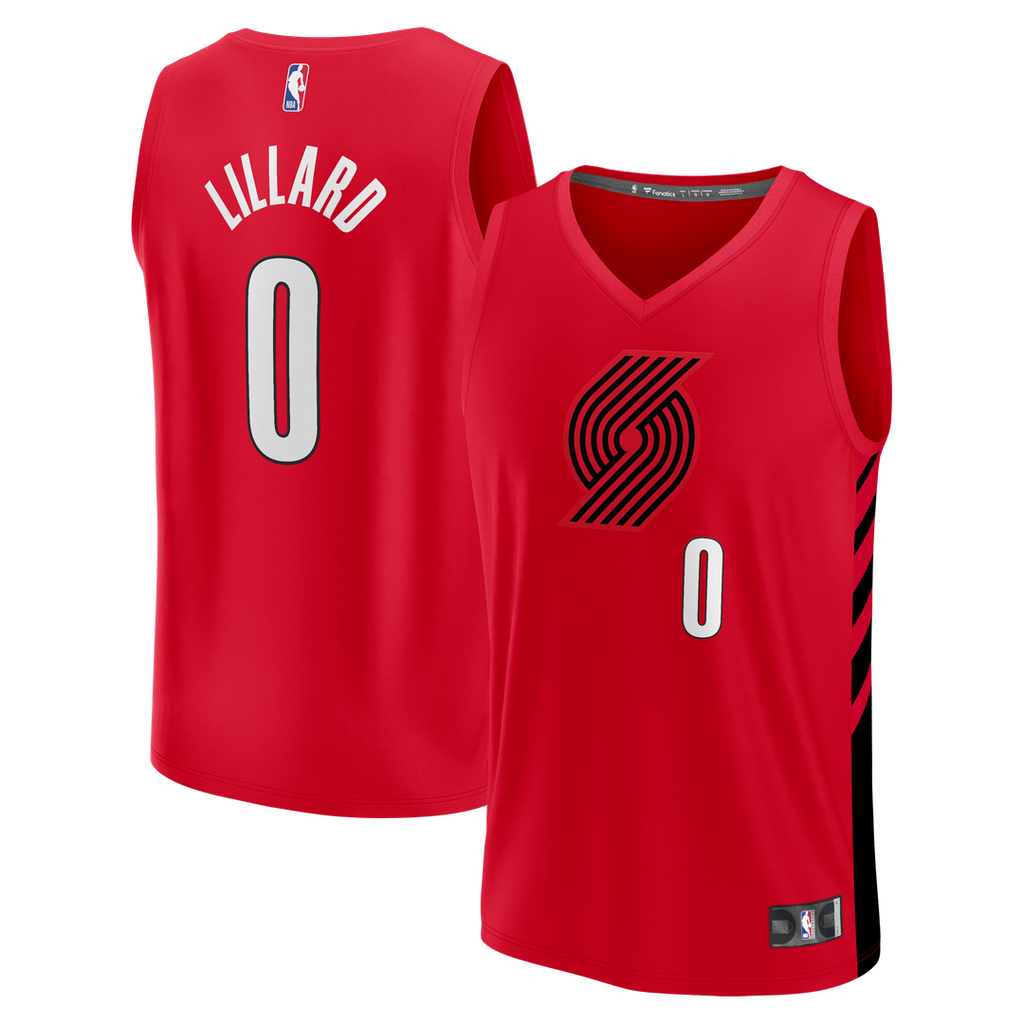 Portland Trail Blazers Damian Lillard Fanatics Fast Break Replica Jersey - Red - Statement Edition