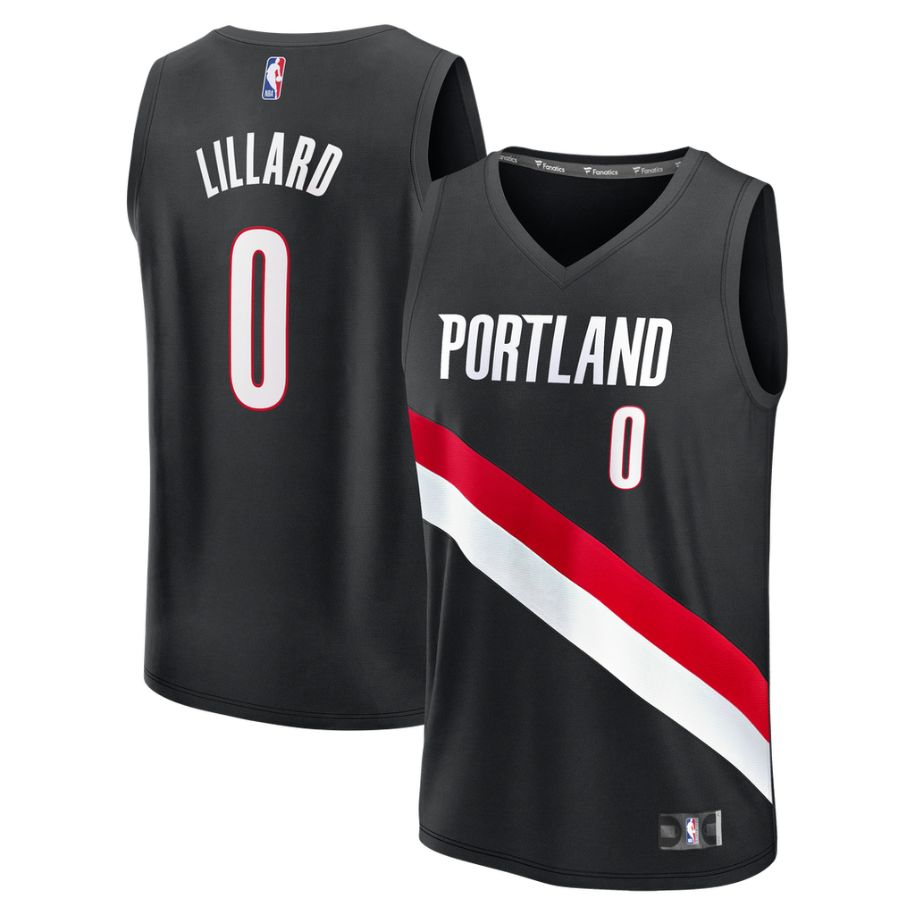 Portland Trail Blazers Damian Lillard Fanatics Youth Fast Break Replica Jersey - Black - Icon Edition