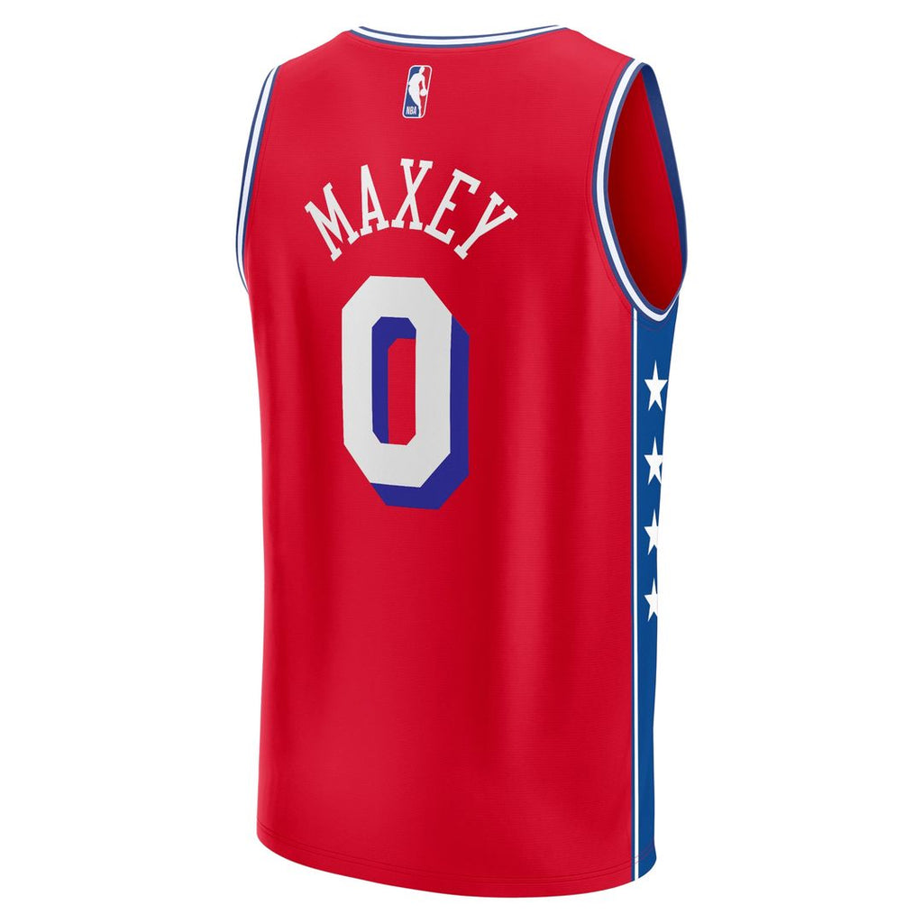 Philadelphia 76ers Tyrese Maxey Fanatics Youth Fast Break Player Jersey - Statement Edition - Red
