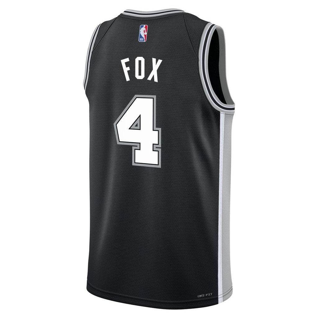 San Antonio Spurs De'Aaron Fox Nike Youth Swingman Jersey - Icon Edition - Black