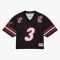 Miami Heat Dwyane Wade Mitchell & Ness x DANNIJO Women's Cropped Football Fashion Jersey - Black
