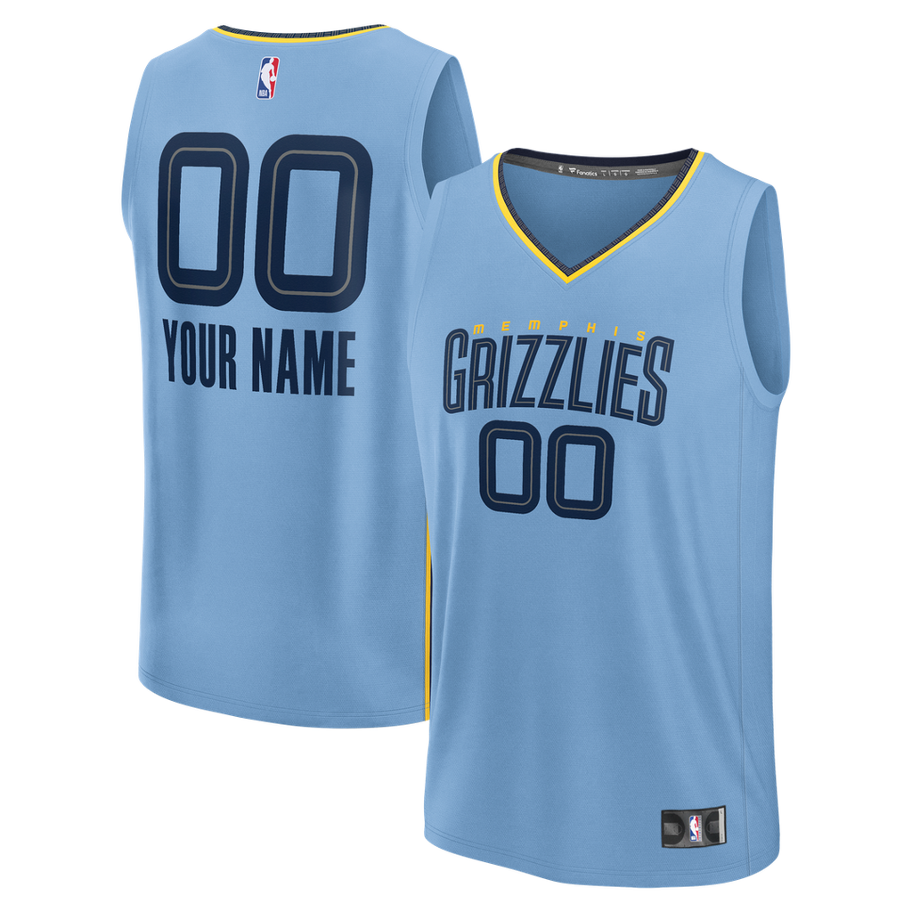 Memphis Grizzlies Fanatics Youth Fast Break Custom Jersey - Statement Edition - Light Blue