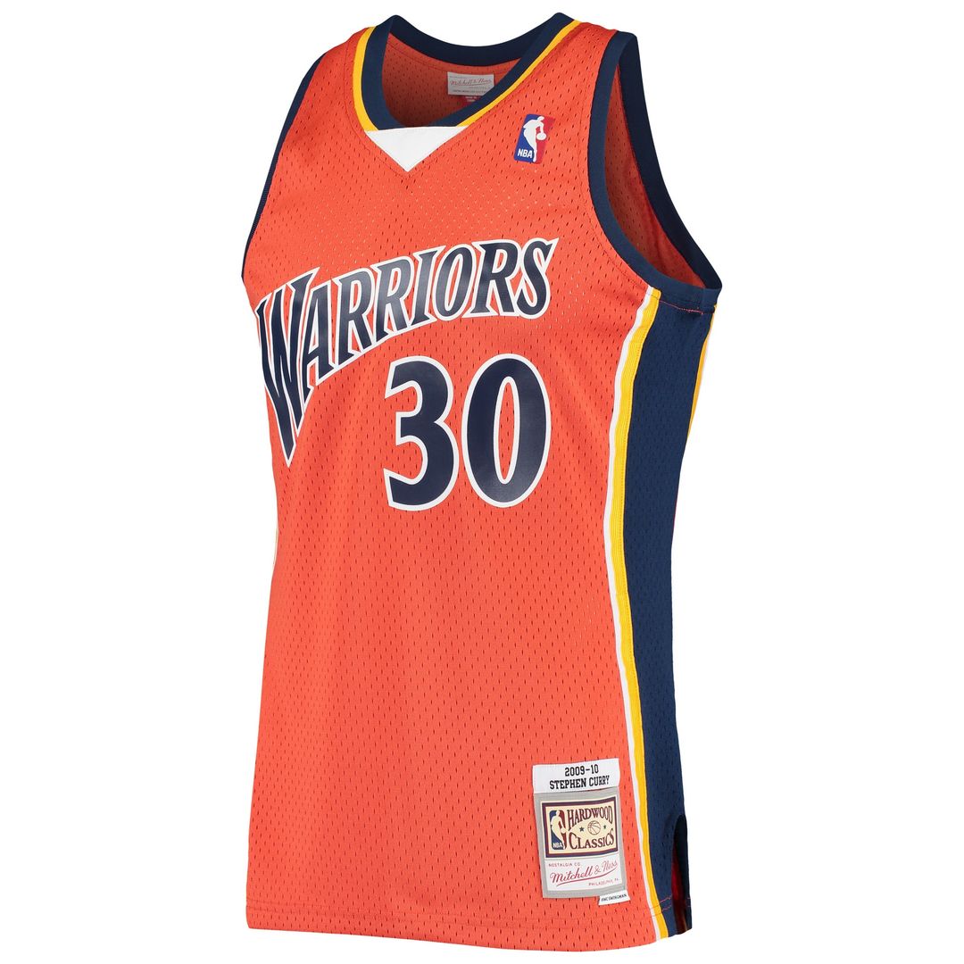 Golden State Warriors Stephen Curry Mitchell & Ness Hardwood Classics Swingman Jersey - Orange