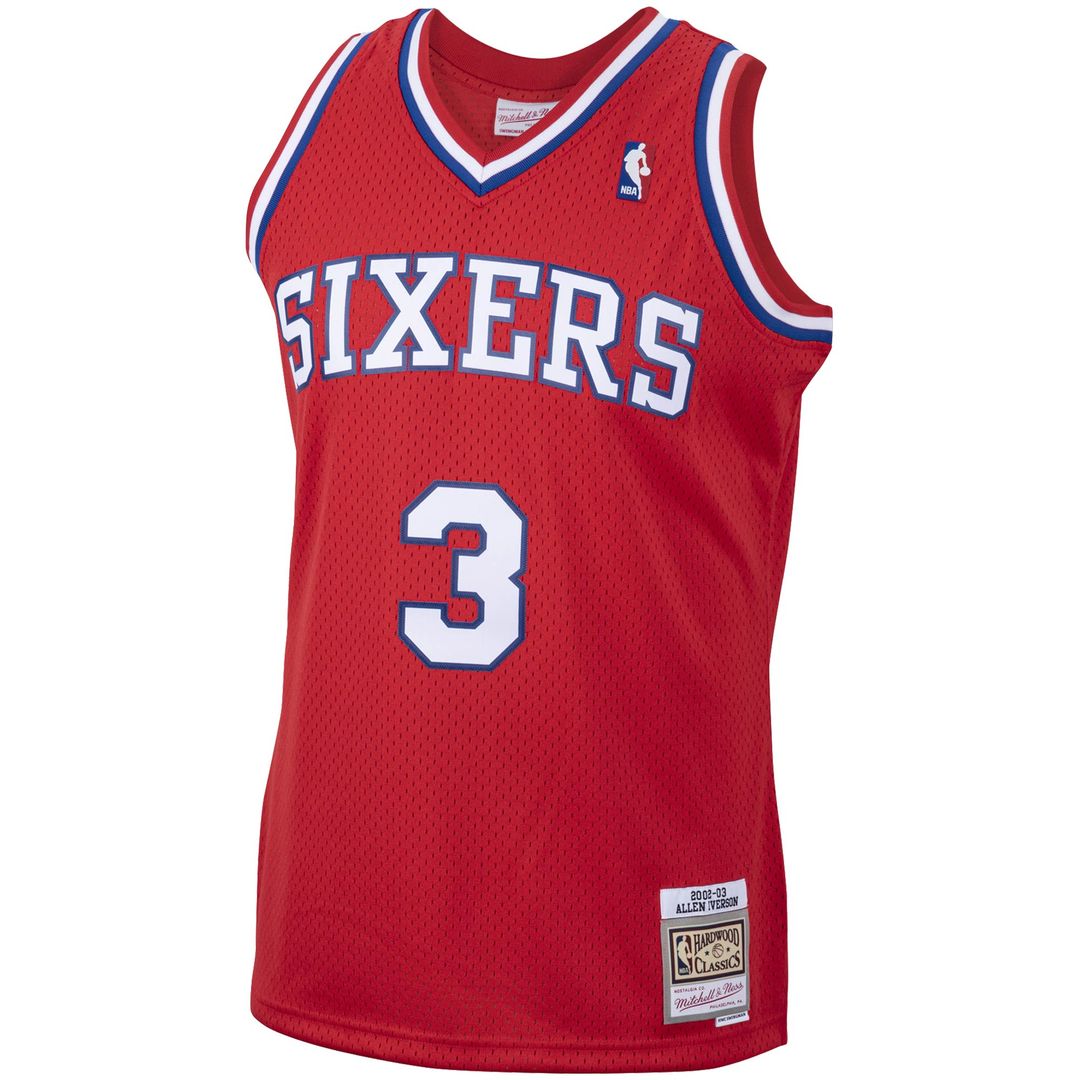 Philadelphia 76ers Allen Iverson Mitchell & Ness 2002/03 Hardwood Classics Swingman Jersey - Red