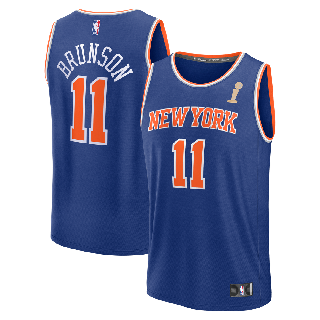 New York Knicks Jalen Brunson Fanatics Youth 2026 NBA Finals Champions Fast Break Replica Jersey - Icon Edition - Blue