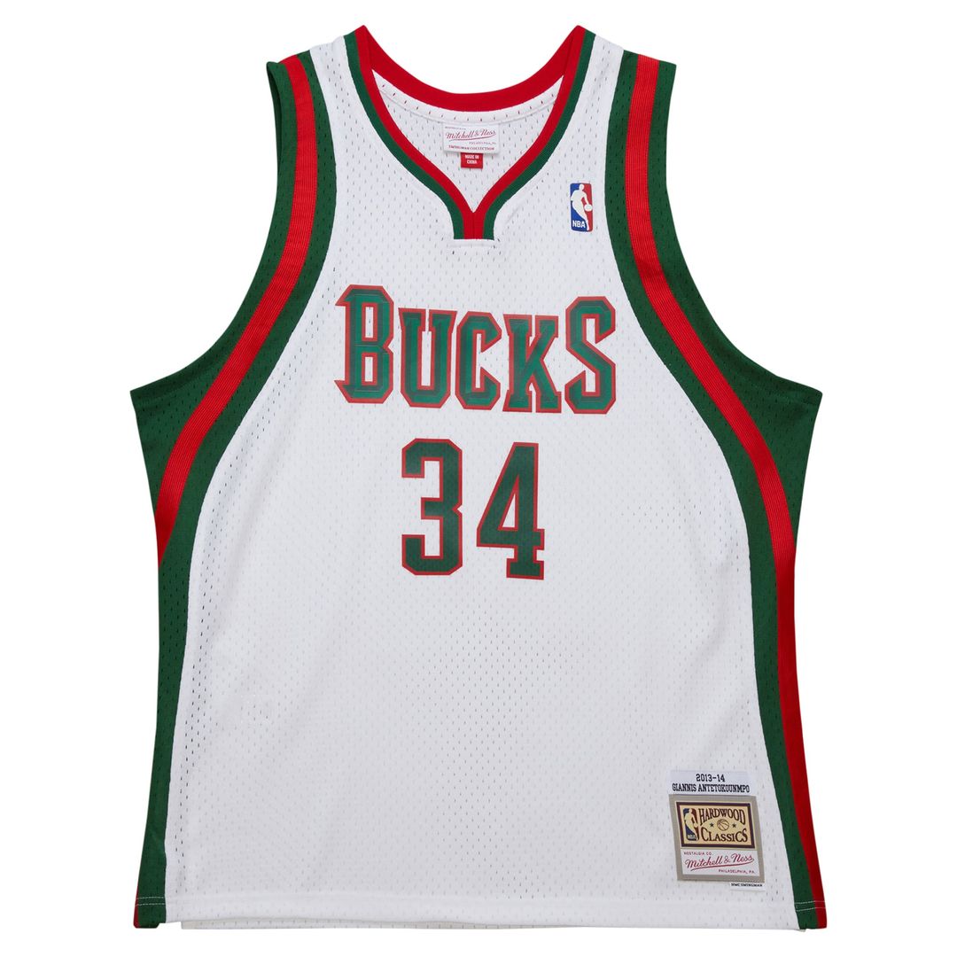 Milwaukee Bucks Giannis Antetokounmpo Mitchell & Ness 2013/14 Hardwood Classics Swingman Jersey - White