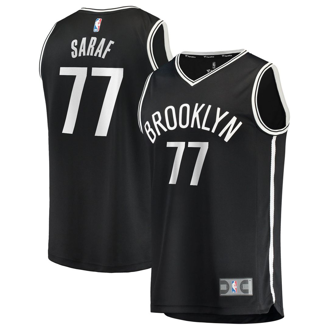 Brooklyn Nets Ben Saraf Fanatics Youth Fast Break Replica Jersey - Black - Icon Edition