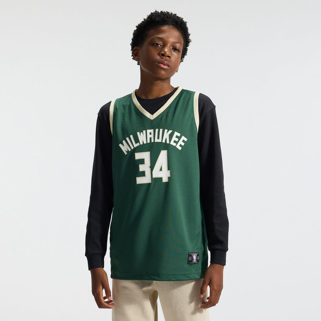 Milwaukee Bucks Giannis Antetokounmpo Fanatics Youth Fast Break Replica Player Jersey - Icon Edition - Hunter Green