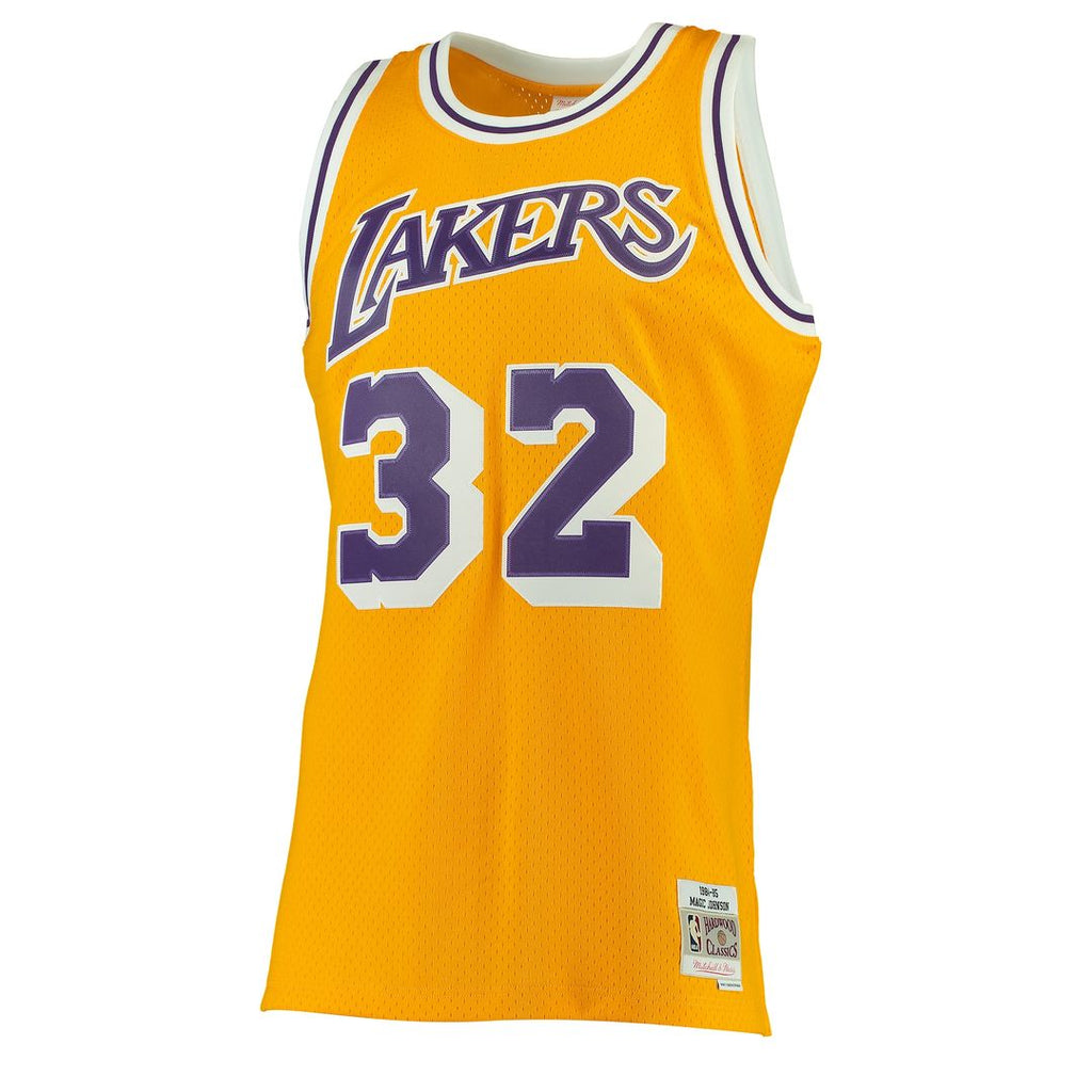 Los Angeles Lakers Magic Johnson Mitchell & Ness 1984/85 Hardwood Classics Swingman Jersey - Purple