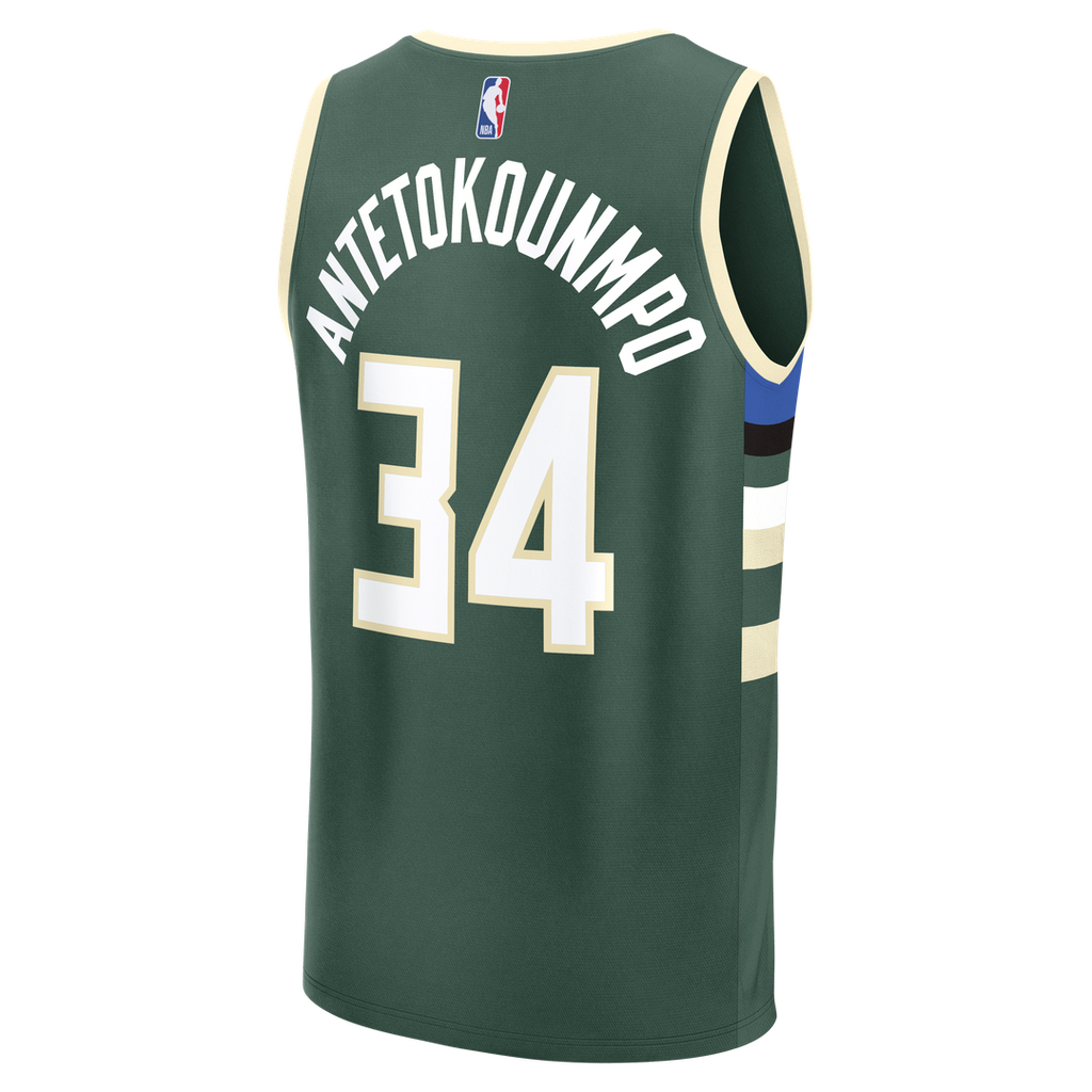 Milwaukee Bucks Giannis Antetokounmpo Fanatics Youth Fast Break Replica Player Jersey - Icon Edition - Hunter Green