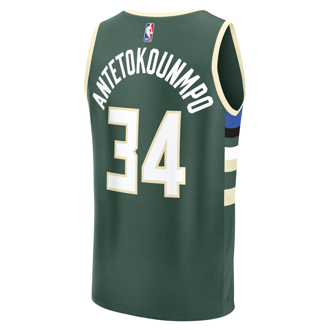 Milwaukee Bucks Giannis Antetokounmpo Fanatics Youth Fast Break Replica Player Jersey - Icon Edition - Hunter Green