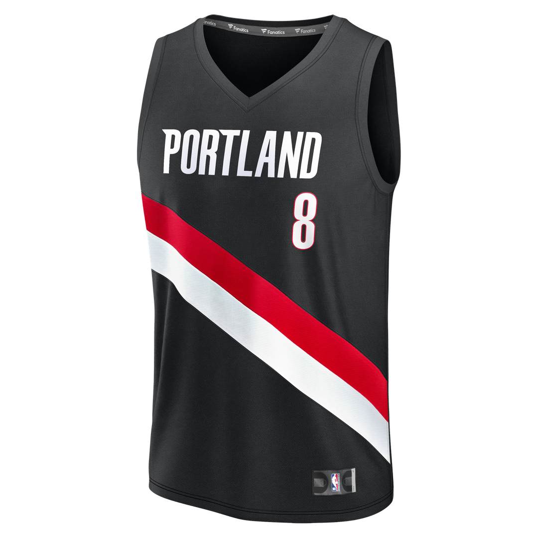 Portland Trail Blazers Deni Avdija Fanatics Fast Break Replica Jersey - Icon Edition - Black