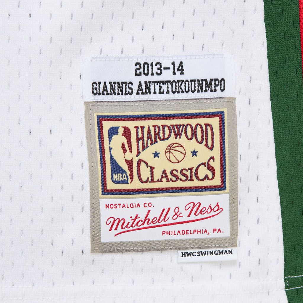 Milwaukee Bucks Giannis Antetokounmpo Mitchell & Ness 2013/14 Hardwood Classics Swingman Jersey - Hunter Green