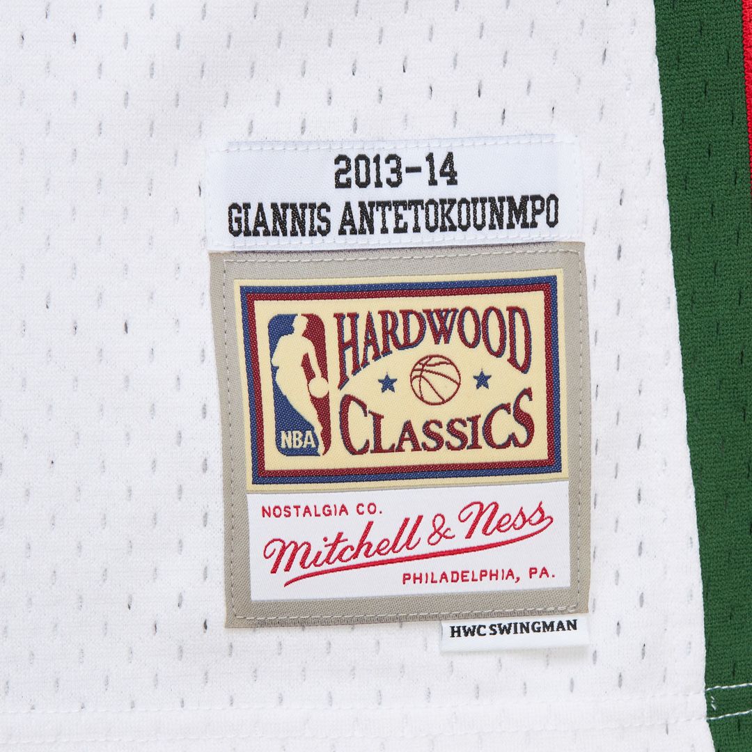 Milwaukee Bucks Giannis Antetokounmpo Mitchell & Ness 2013/14 Hardwood Classics Swingman Jersey - Hunter Green