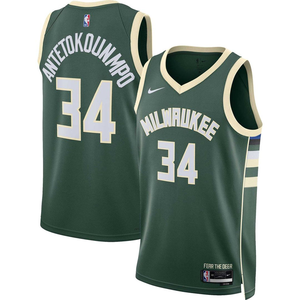 Milwaukee Bucks Giannis Antetokounmpo Nike Unisex Swingman Jersey - Icon Edition - Hunter Green