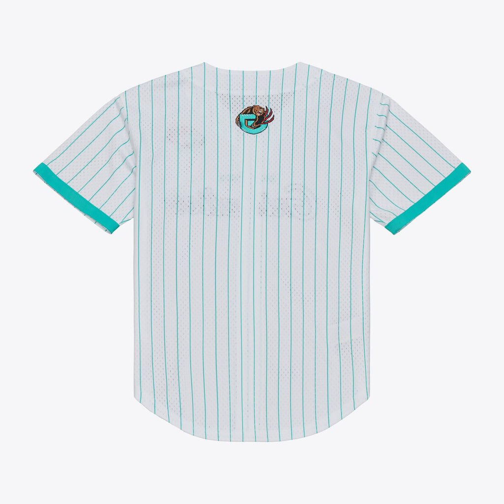 Memphis Grizzlies Mitchell & Ness Head Coach Pinstripe Mesh Full - Button Baseball Jersey - White