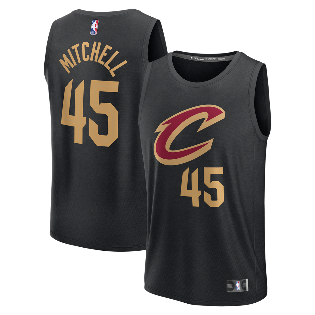 Cleveland Cavaliers Donovan Mitchell Fanatics Youth Fast Break Replica Jersey - Black - Statement Edition