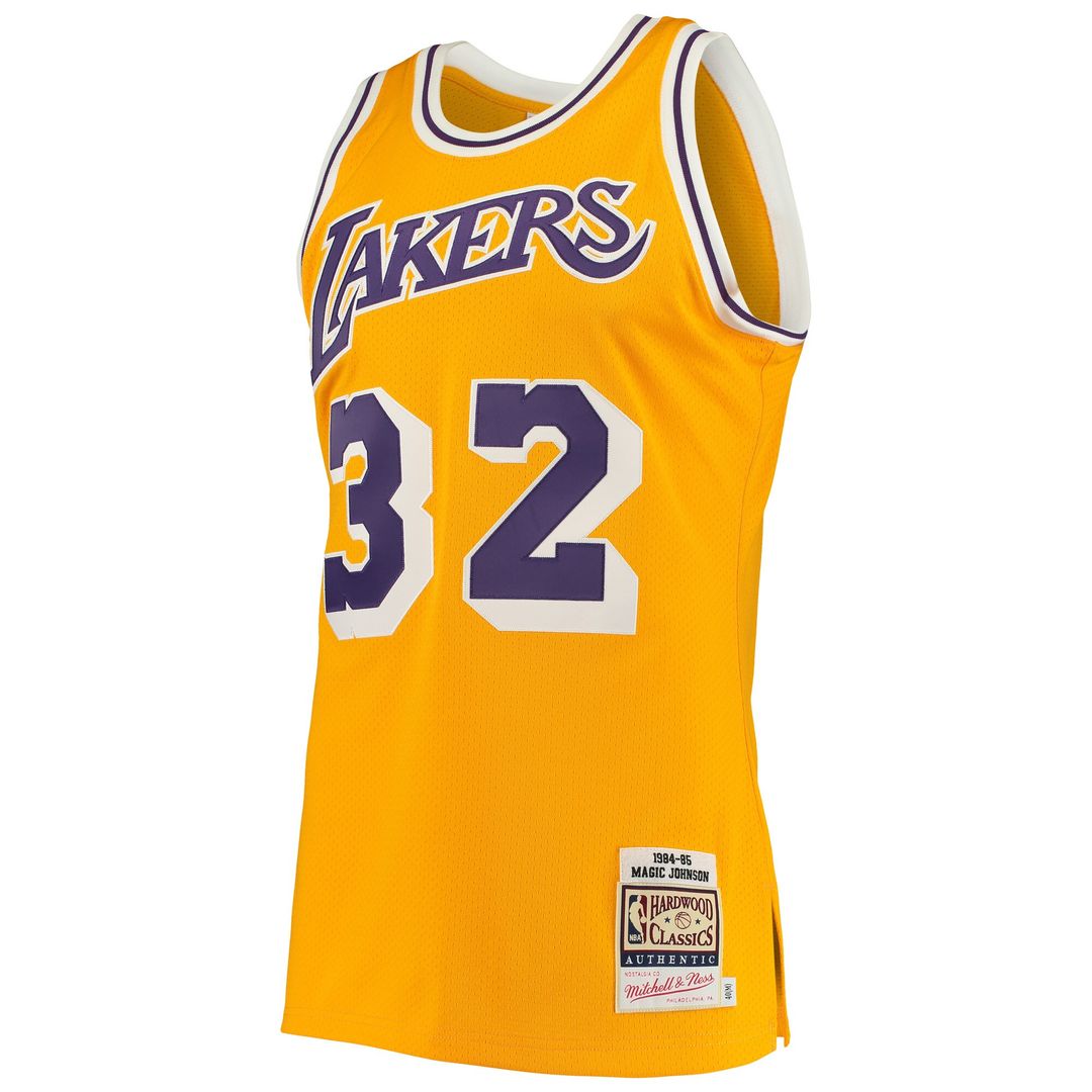 Los Angeles Lakers Magic Johnson Mitchell & Ness 1984/85 Hardwood Classics Authentic Jersey - Gold