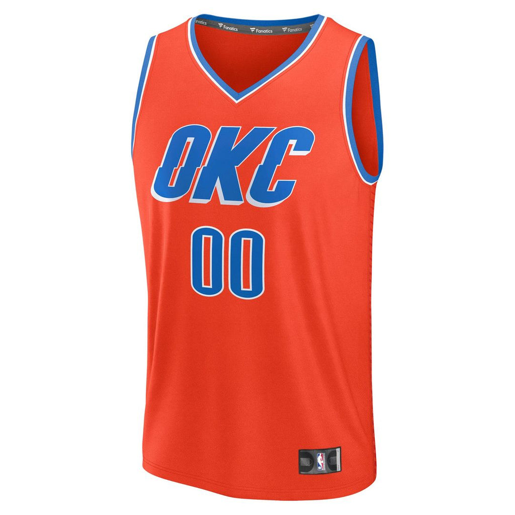 Oklahoma City Thunder Fanatics Youth Fast Break Custom Jersey - Statement Edition - Orange
