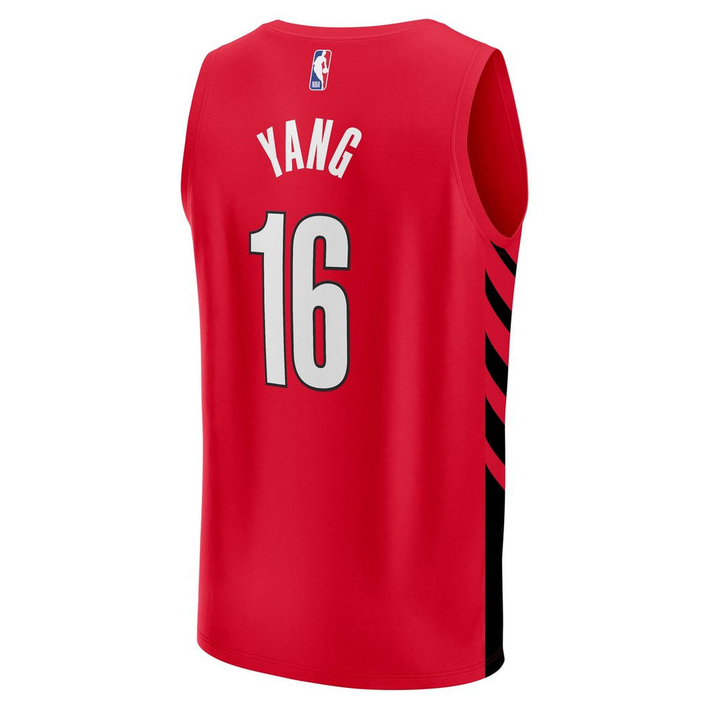 Portland Trail Blazers Yang Hansen Fanatics Fast Break Replica Jersey - Red - Statement Edition