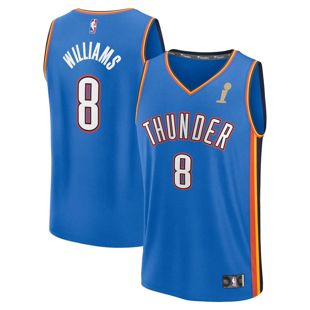 Oklahoma City Thunder Jalen Williams Fanatics Youth 2025 NBA Finals Champions Fast Break Replica Player Jersey - Blue - Icon Edition